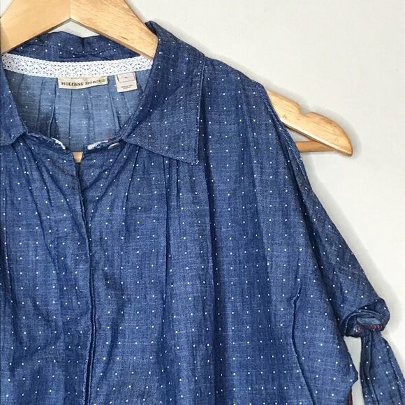 Holding Horses Sz 6 Button Up Jean Top Anthro - Picture 1 of 6